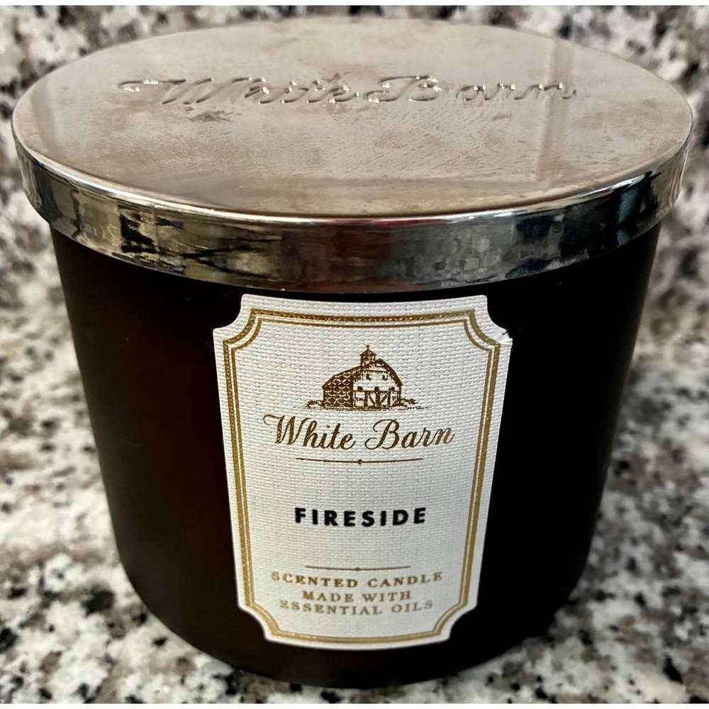 White Barn Bath & Body Works FIRESIDE 3-Wick Scented Candle 14.5oz - New